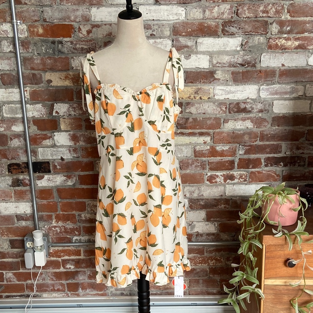Lemon Print Sundress with Ruffle Hem